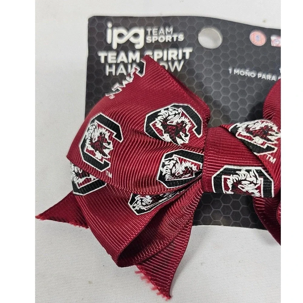 South Carolina Gamecocks Hair Bow Garnet Team Spirit IPG NCAA Fan Accessory